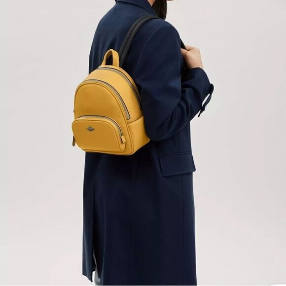 Coach Mini Court Backpack in Retro Yellow - Picture 3 of 17
